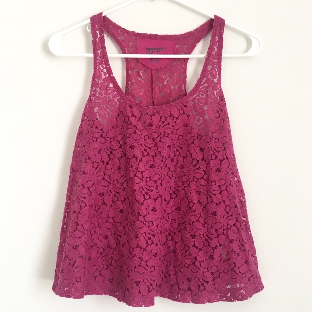 Arizona Jean Co. Pink Lace Tank Top